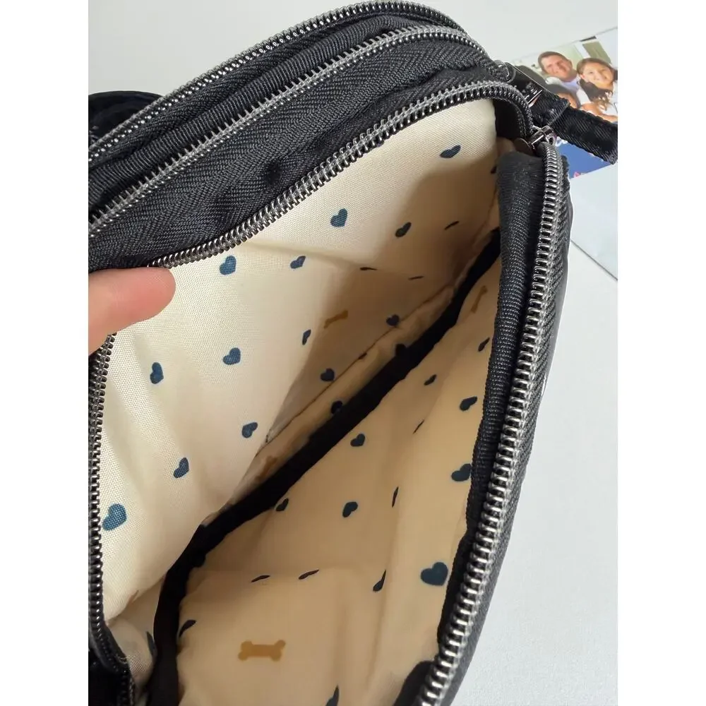 NEW LUG Coupe SE Crossbody Bag Purse Black Paw Prints